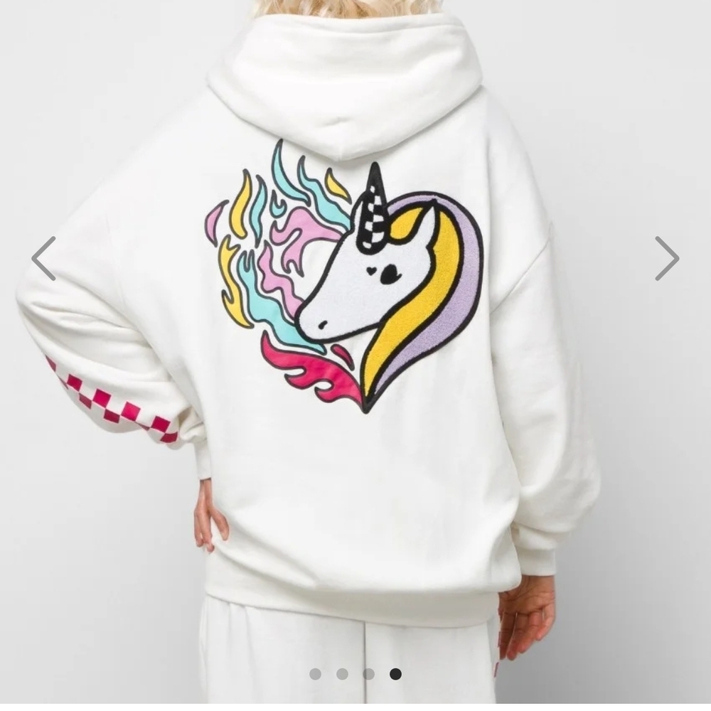 New With Tags Vans White Hoodie with Unicorn Design